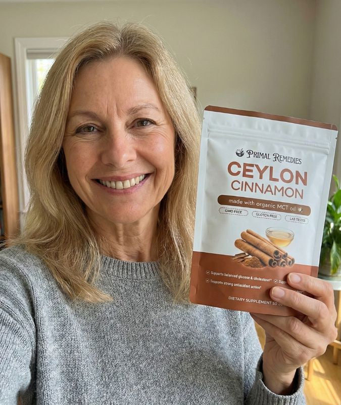 Primal Remedies customer holding Ceylon Cinnamon